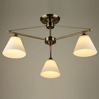 Люстра потолочная трехрожковая Мелодия Света Треугольник Е27 220В Медь картинка 